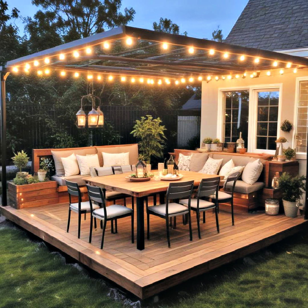 create dedicated dining area with floating deck - 20 Floating Deck Ideas