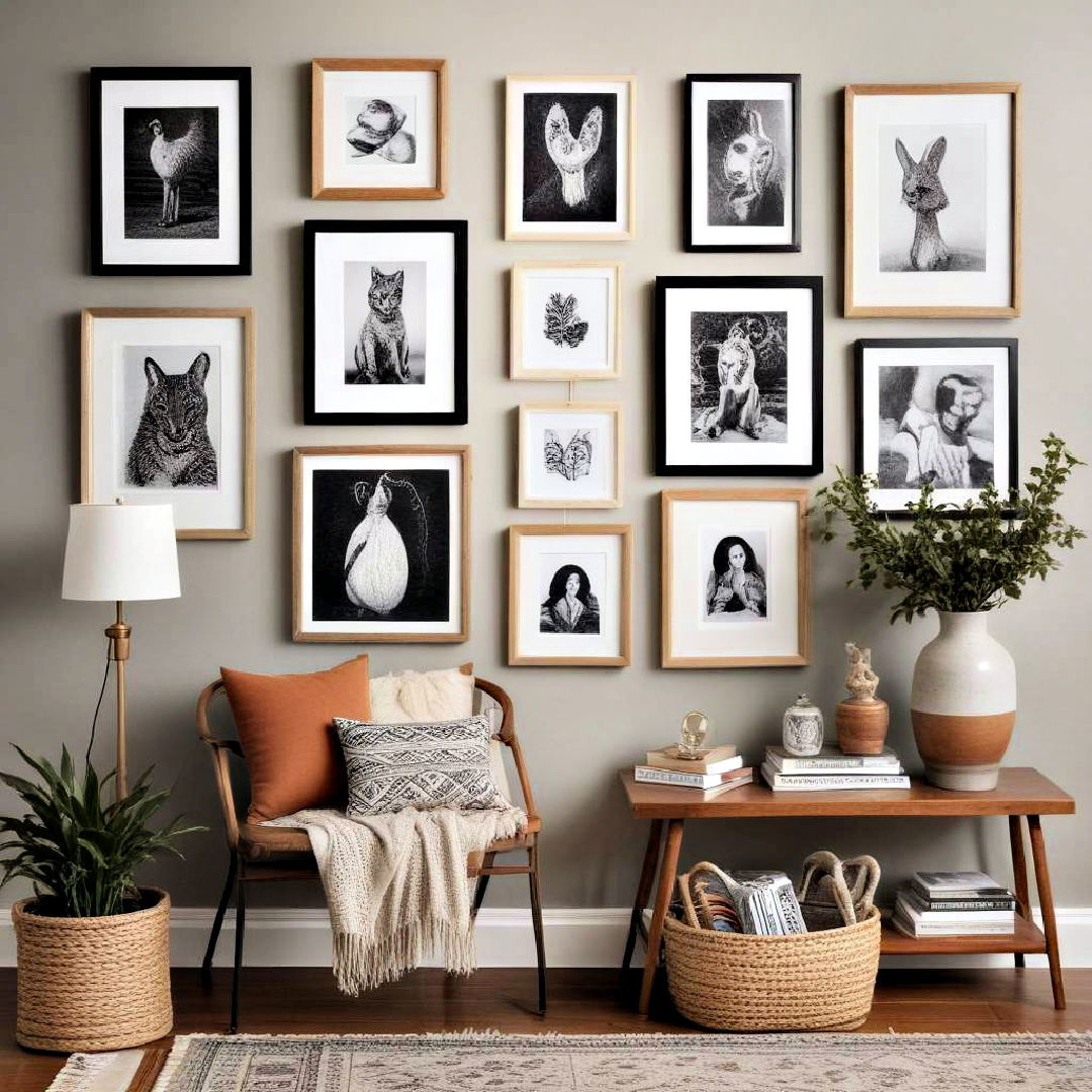 create eclectic gallery wall - 15 Indie Room Ideas