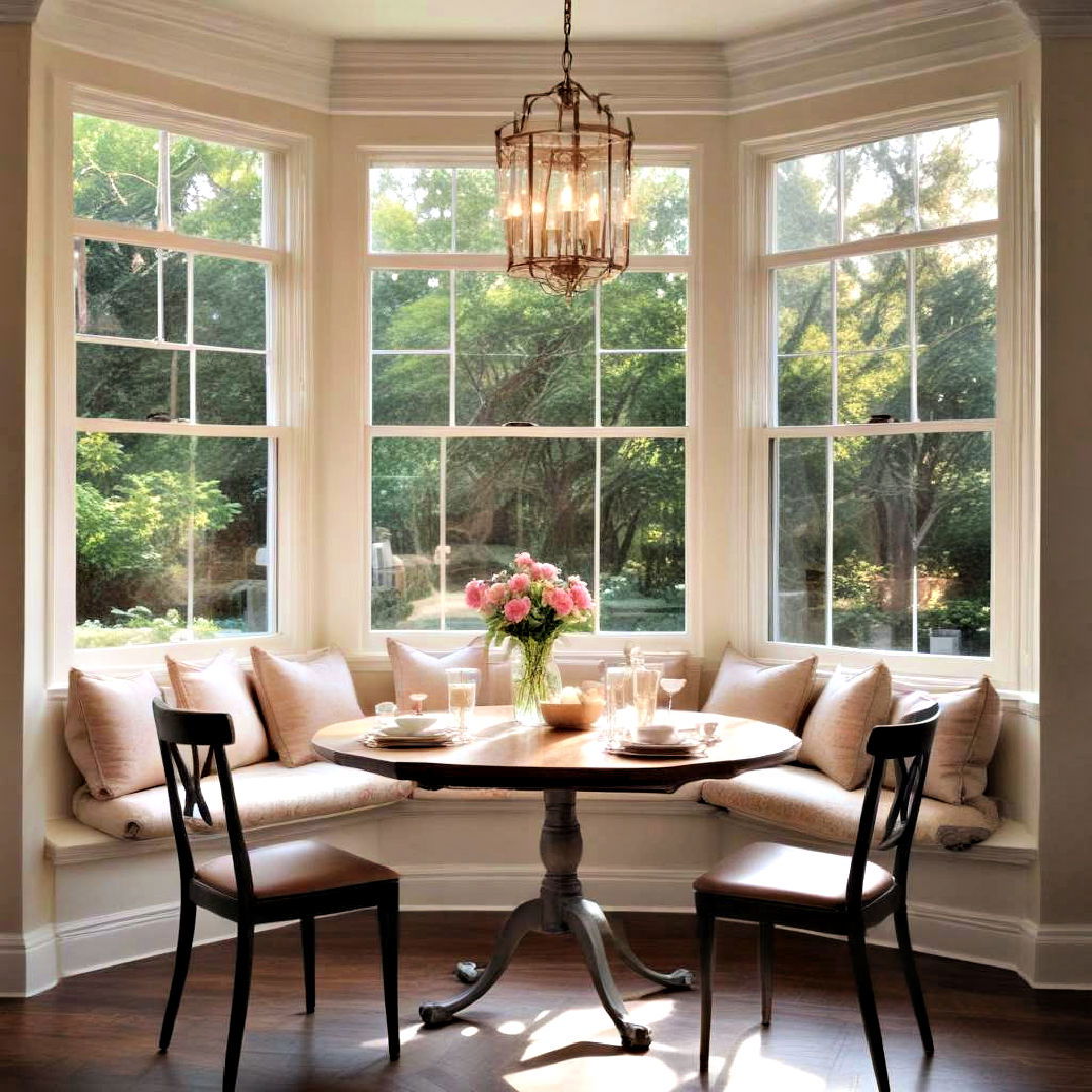 create elegant dining nook - 40 Bay Window Ideas
