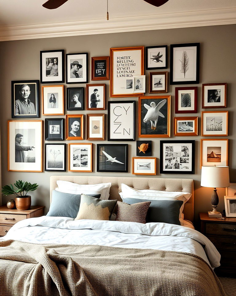 create gallery wall - 30 Bedroom Decor Ideas
