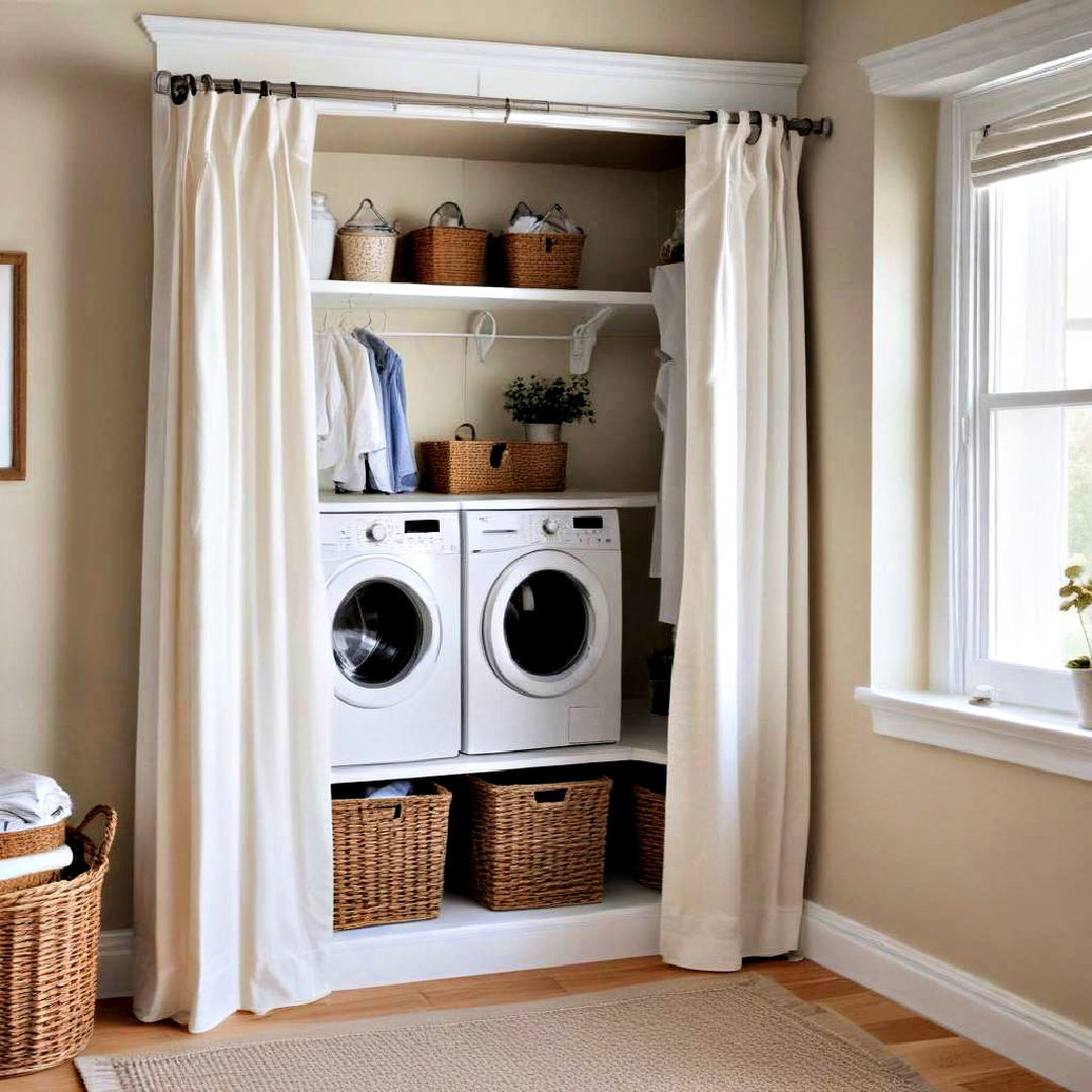 create hidden laundry zone - 15 Bedroom Corner Ideas