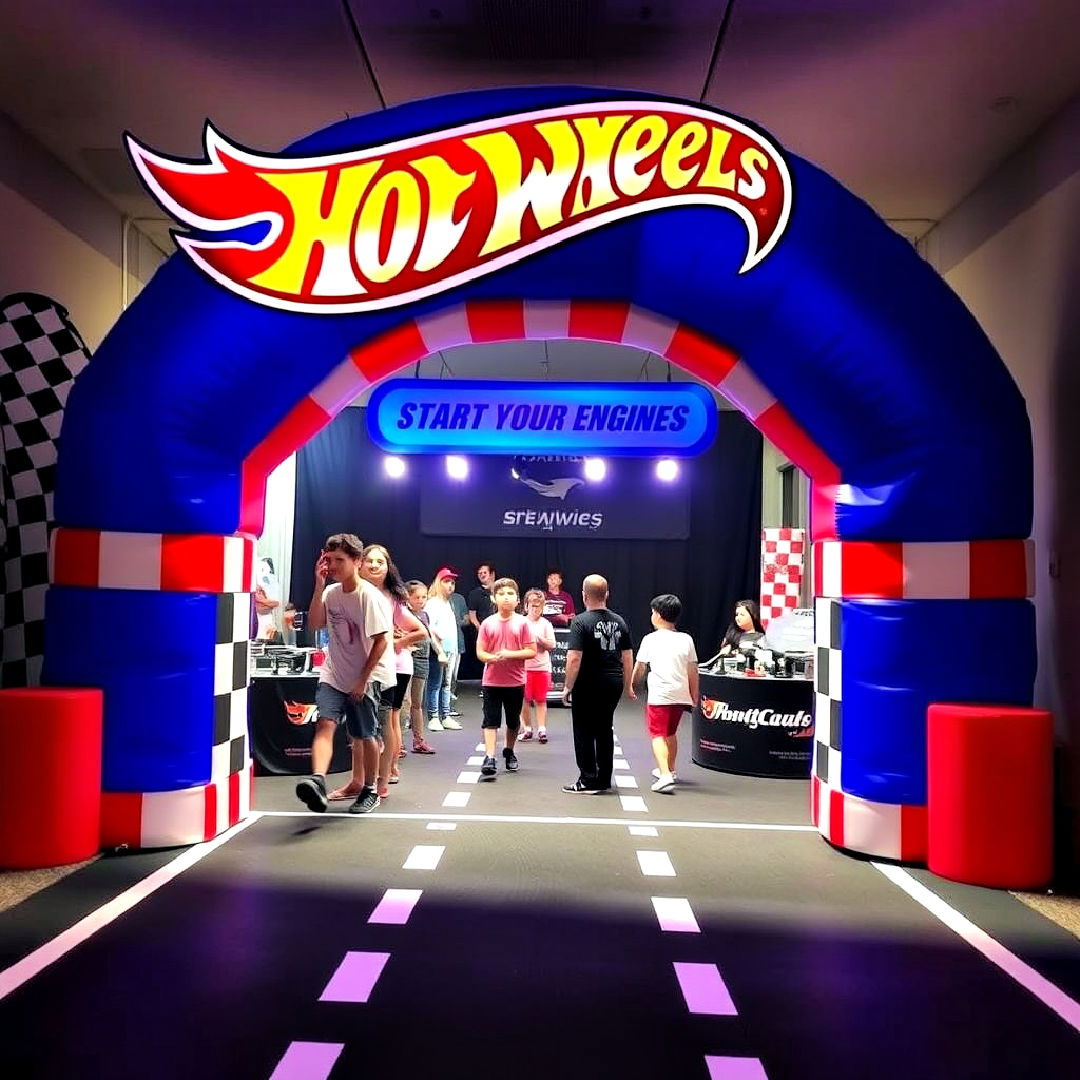 create hot wheels speedway entrance - 25 Hot Wheels Birthday Party Ideas