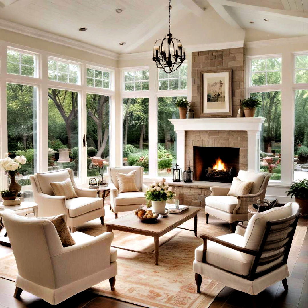 create inviting conversation area - 30 Sunroom Ideas