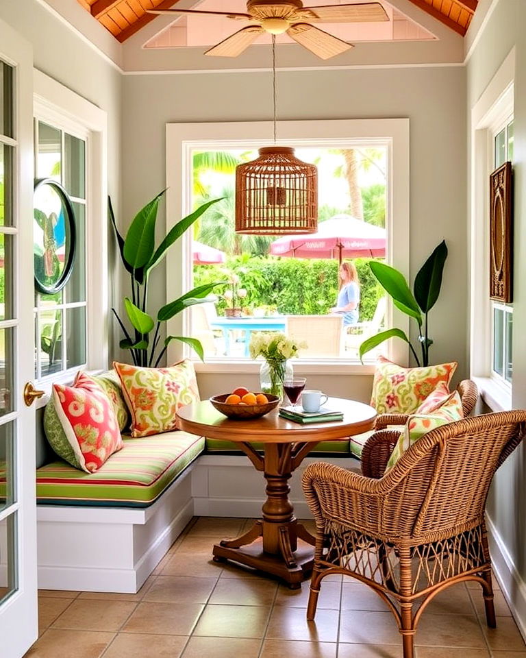 create island inspired breakfast nook - 20 Tropical Kitchen Ideas