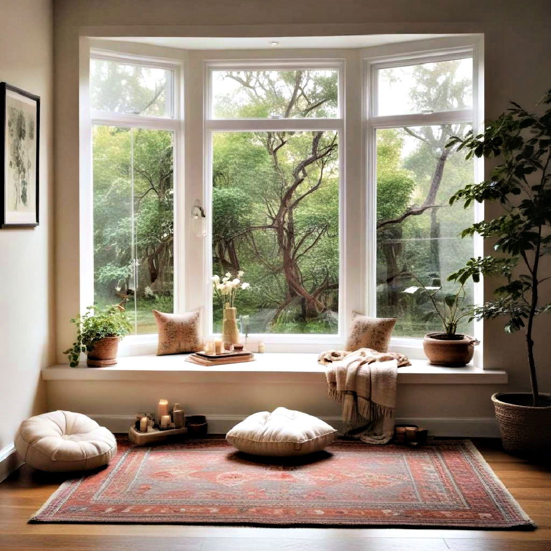 create meditation corner - 40 Bay Window Ideas