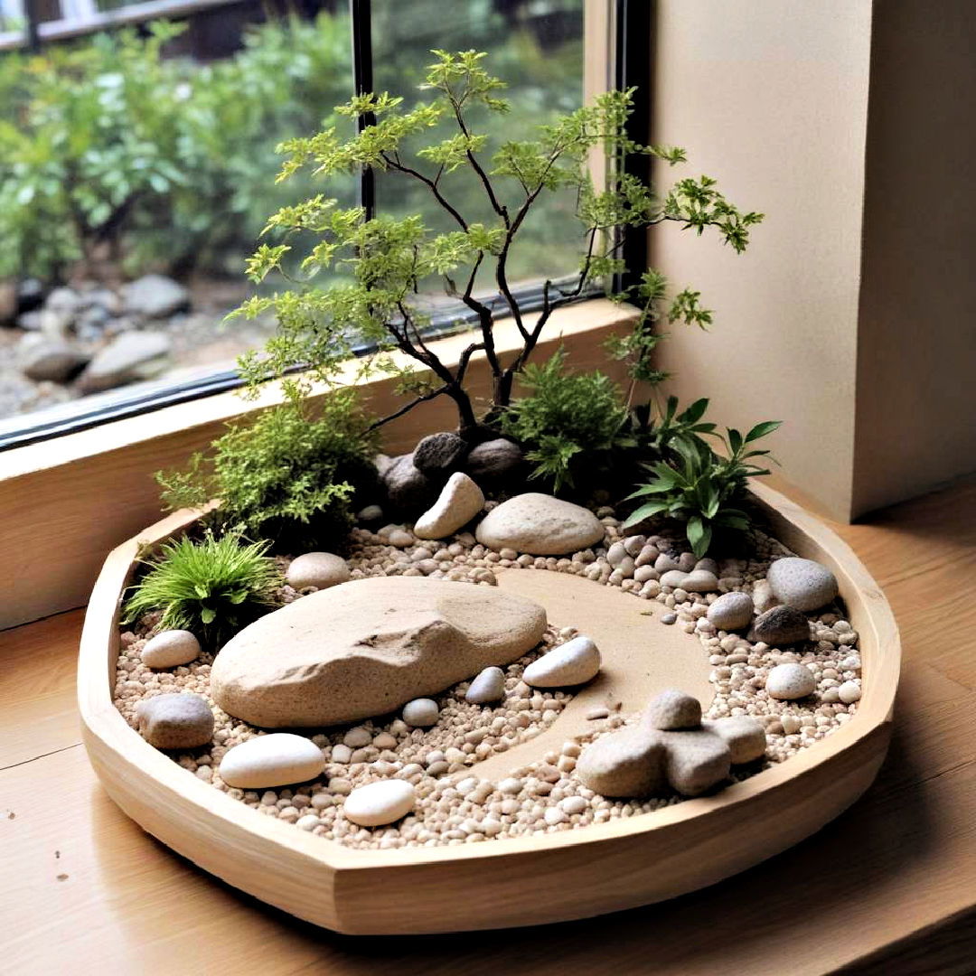 create mini zen garden - 40 Bay Window Ideas