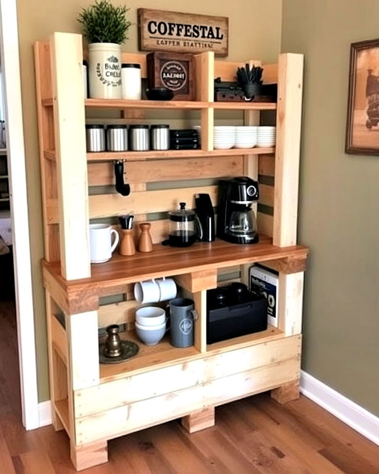 create pallet coffee bar - 40 Pallet Furniture Ideas