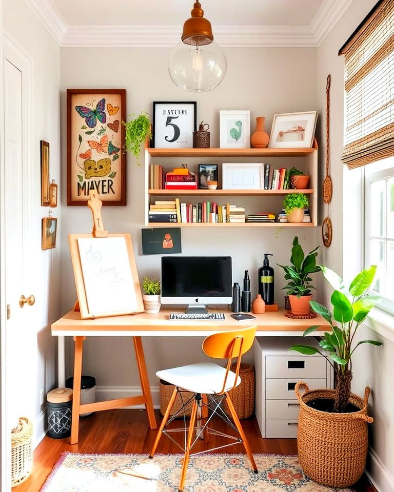 create personal art and crafts corner - 25 Eclectic Home Office Ideas