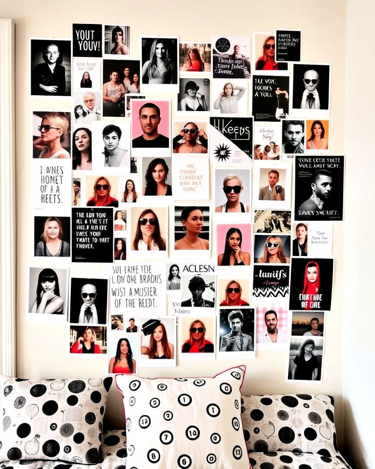 create personal photo collage wall - 30 Baddie Room Ideas