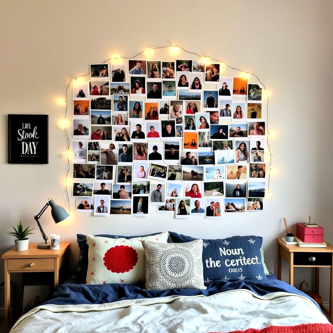create photo wall collage - 40 Teen Hangout Room Ideas