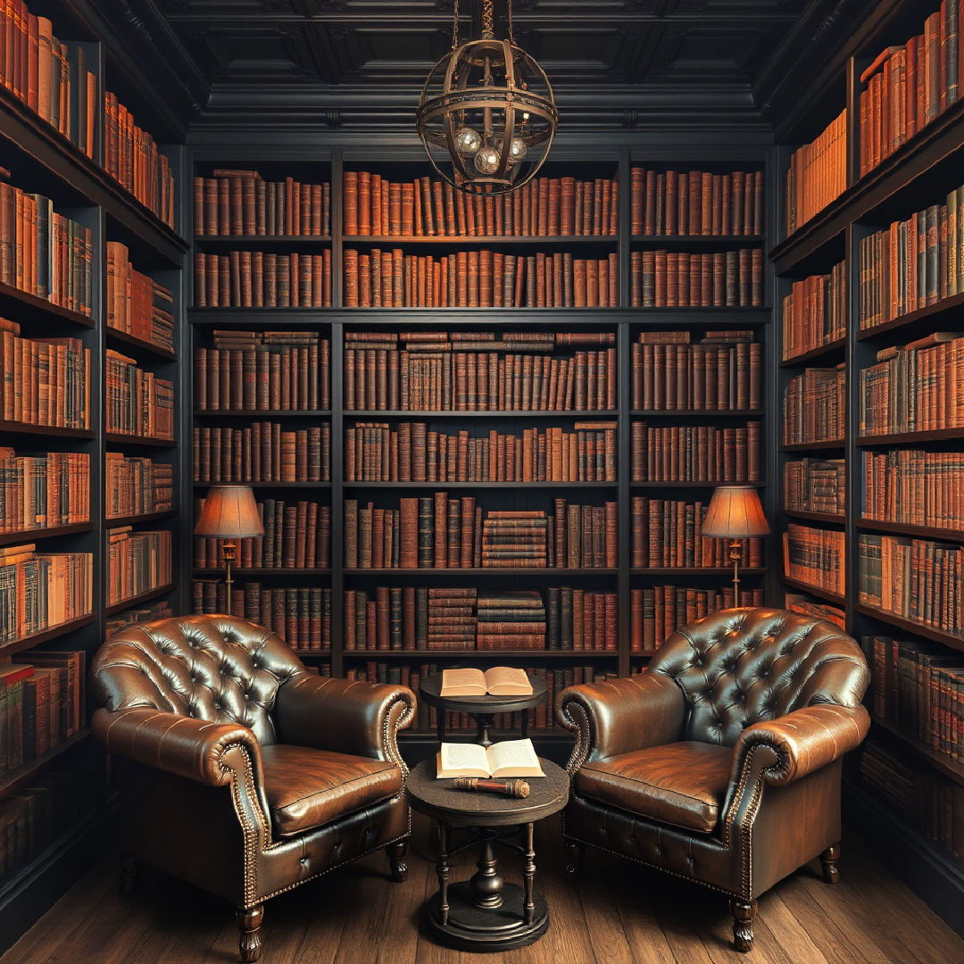 create reading nook and display shelves - 25 Steampunk Interior Design Ideas