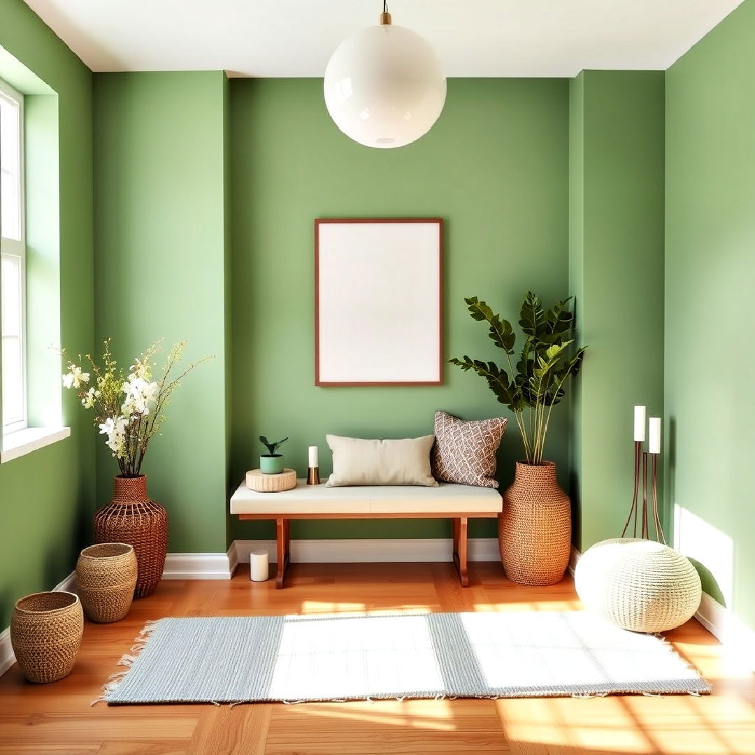create relaxing yoga corner - 40 Sage Green Paint Color Ideas