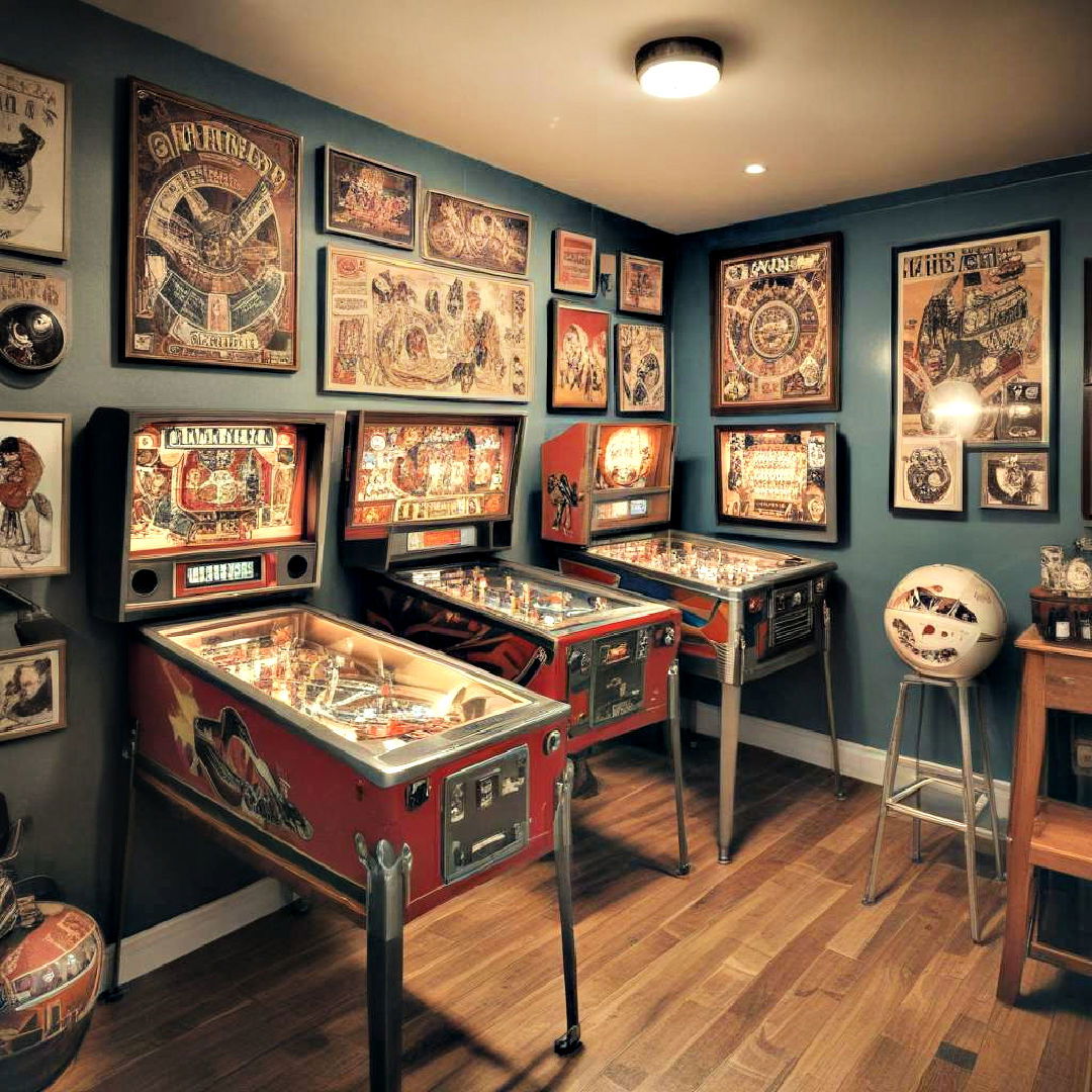 create retro pinball nook - 25 Basement Game Room Ideas