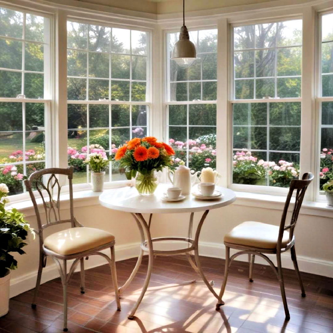 create serene breakfast spot - 30 Sunroom Ideas
