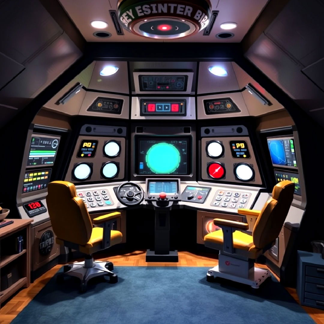 create spaceship command center play area - 20 Space-themed Room Ideas