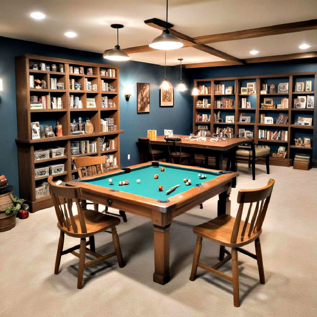 create tabletop gaming paradise - 25 Basement Game Room Ideas