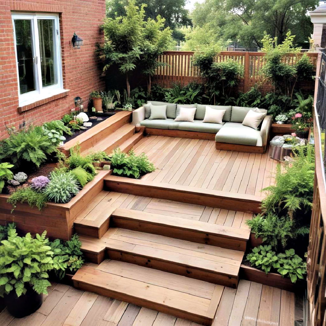 create urban oasis with garden deck - 20 Floating Deck Ideas