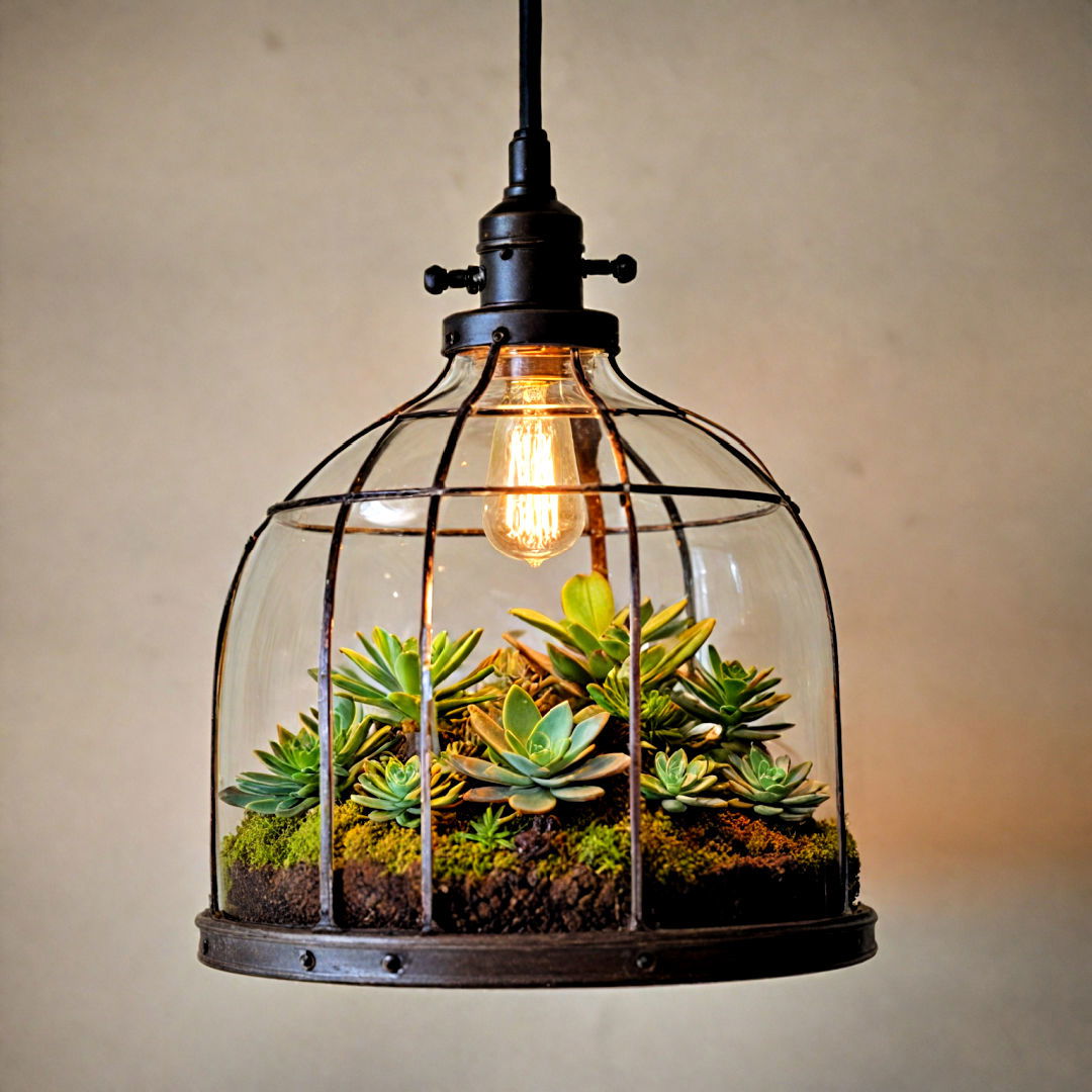 creative light fixture terrarium - 40 Terrarium Ideas