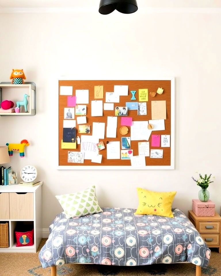 creative pinboard accent wall ideas - 30 Kids Room Accent Wall Ideas