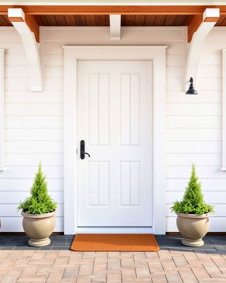 crisp white cedar front door - 20 Cedar Front Door Colors Ideas