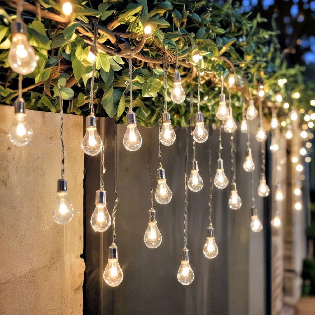 crystal drop string lights - 40 Patio String Light Ideas