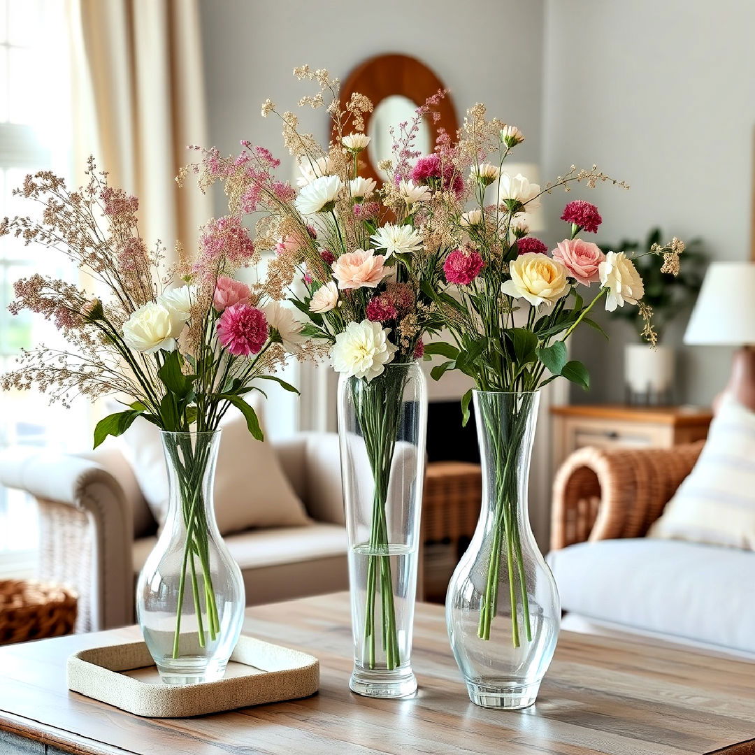 crystal vases for shabby chic style living room - 25 Shabby-chic Style Living Room Ideas