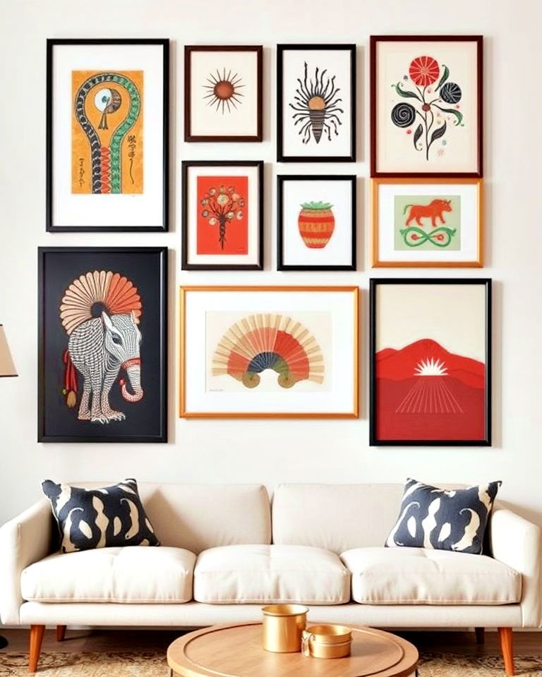 cultural fusion eclectic wall - 25 Eclectic Gallery Wall Ideas