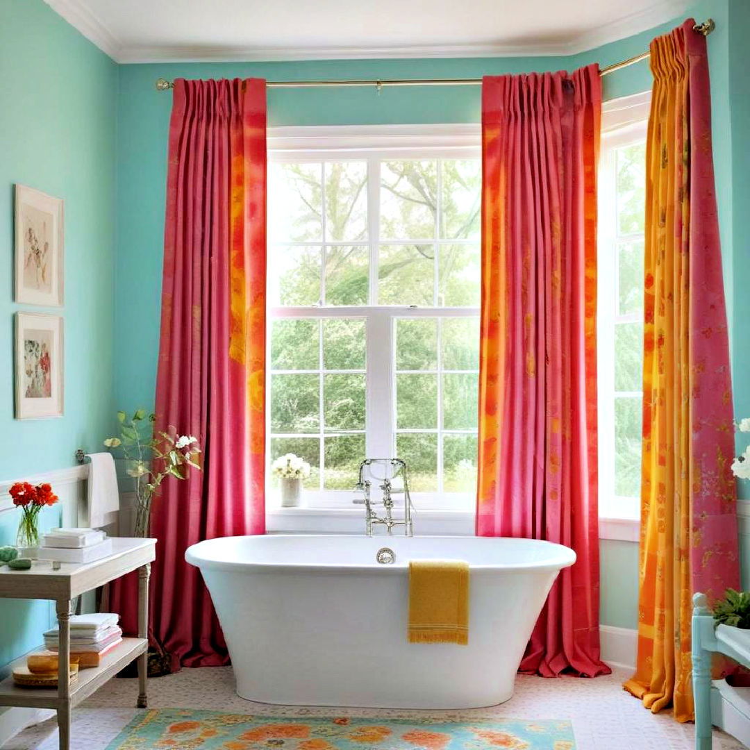 curtains for colorful bathroom - 25 Colorful Bathroom Ideas