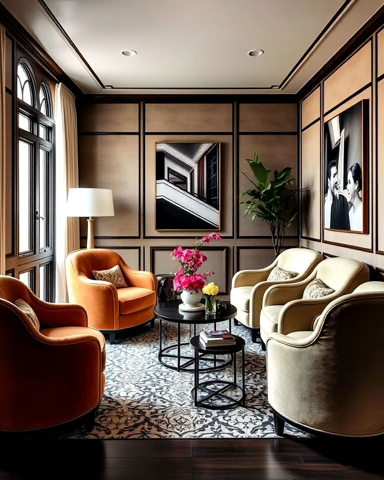 curved armchairs for art deco interiors - 30 Art Deco Interior Design Ideas