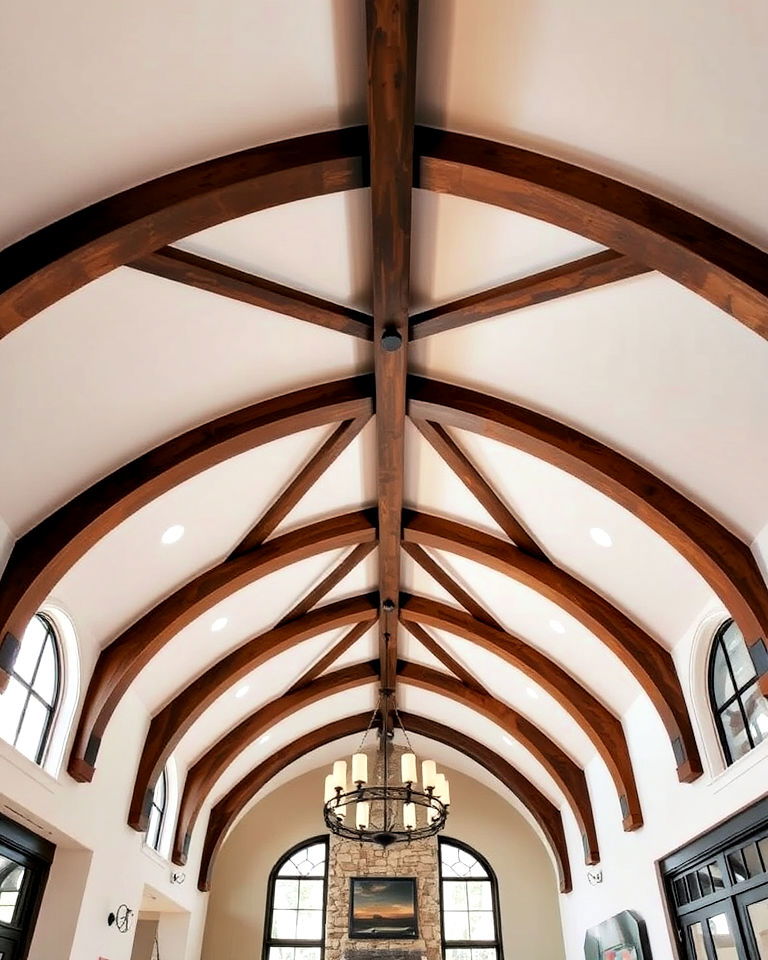 curved beams to add dramatic touch - 20 Vaulted Ceiling With Beams