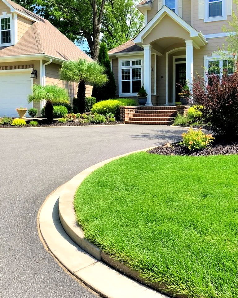 curved concrete edging for driveway - 30 Driveway Edging Ideas