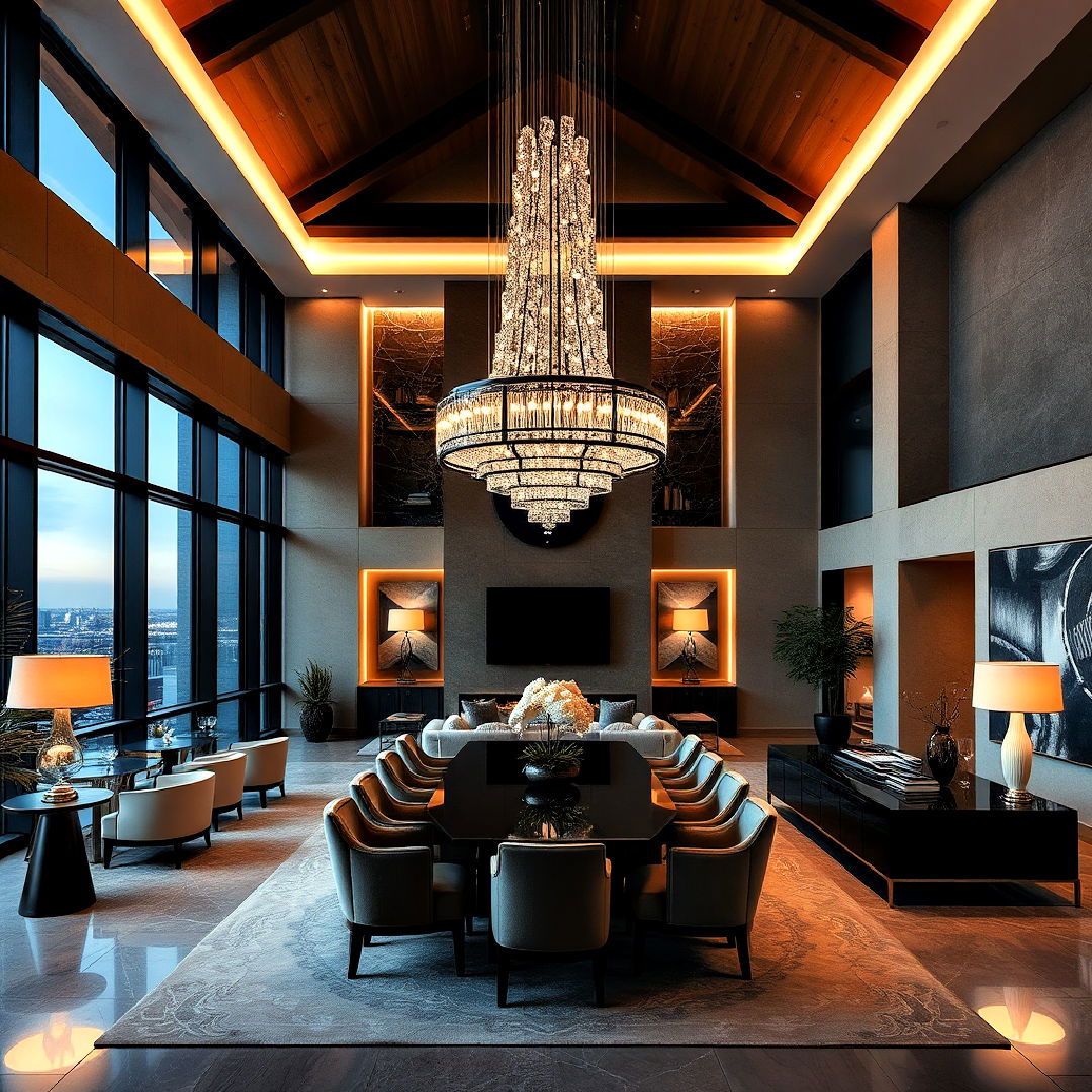 custom designed statement lighting fixtures - 25 Penthouse Design Ideas