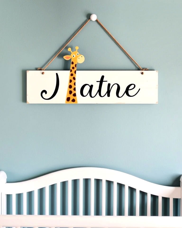 custom giraffe name sign for nursery - 15 Giraffe Nursery Ideas