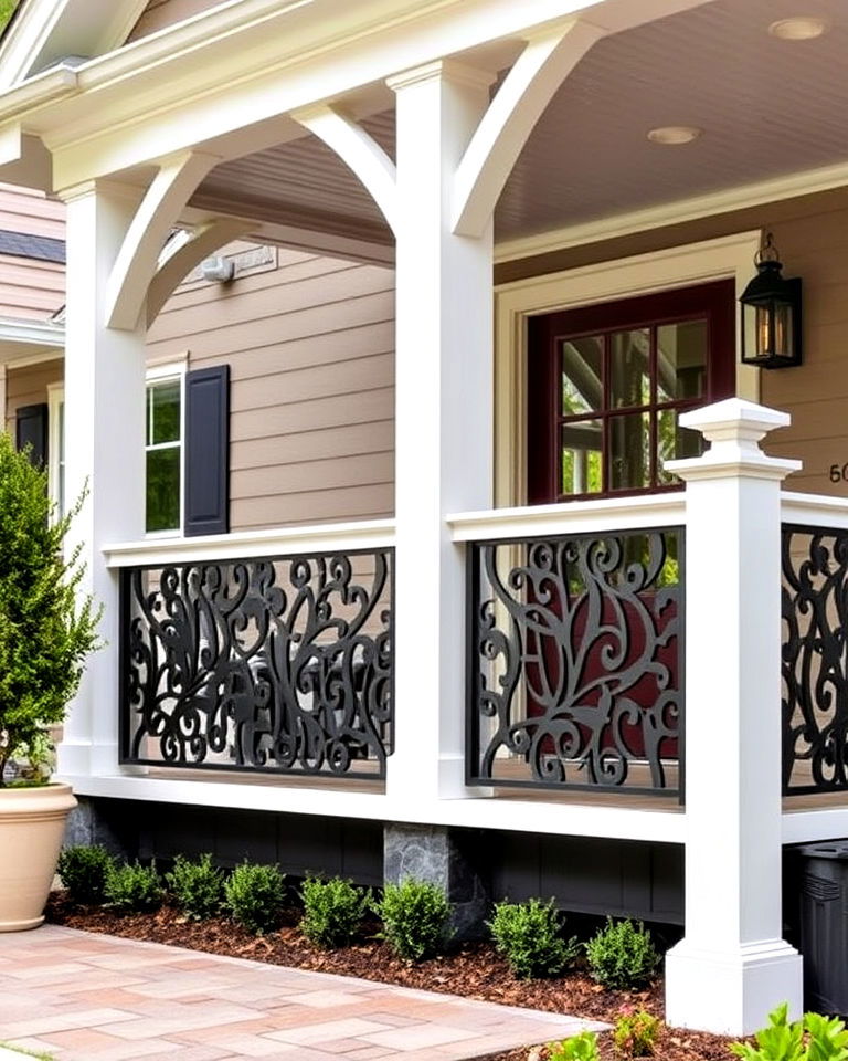 custom laser cut panels for front porch railings - 25 Front Porch Railing Ideas
