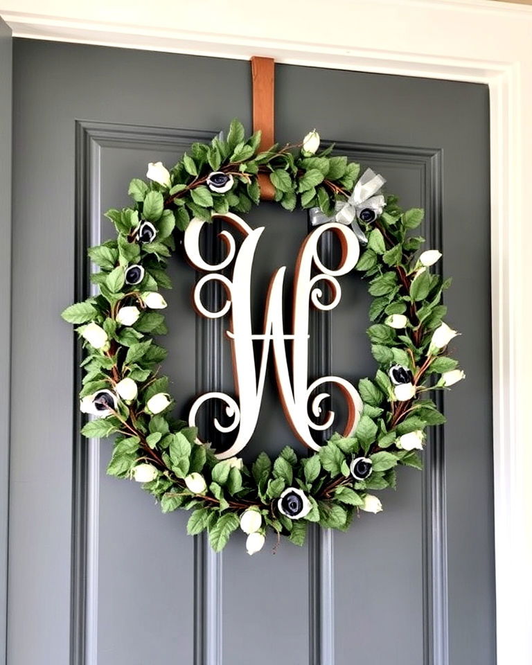 custom monogram to add personal touch - 50 Foyer Decor Ideas