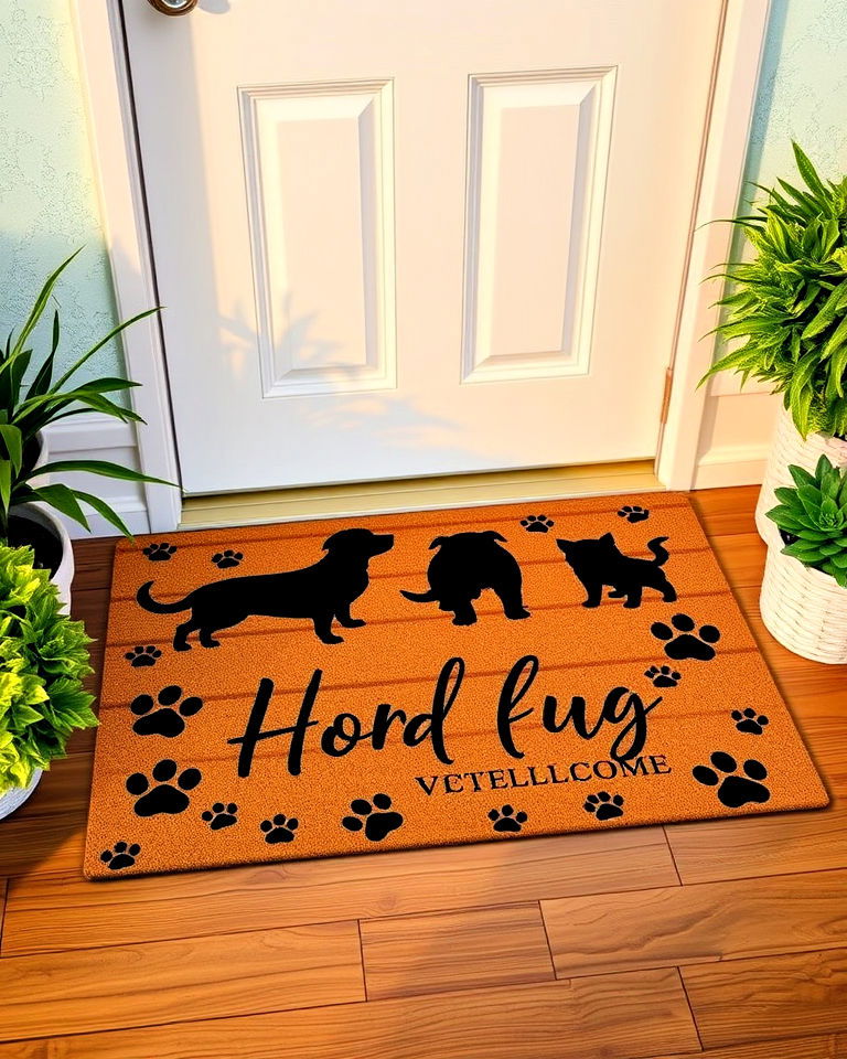 custom pet themed doormat ideas - 15 Front Door Mat Ideas