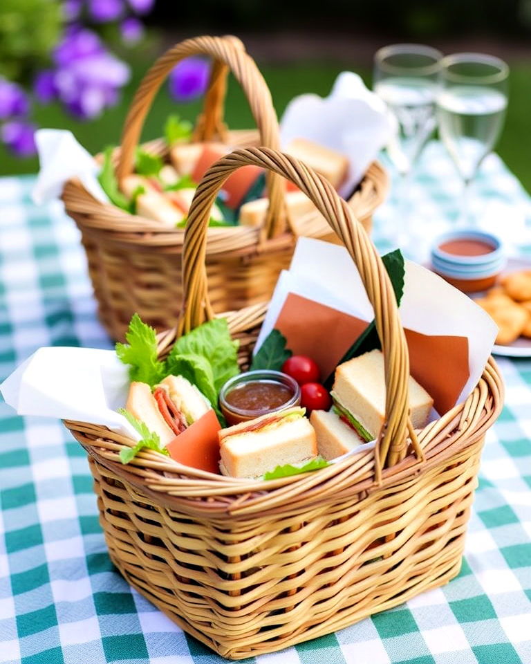 custom picnic baskets for each guest - 30 Garden Party Ideas