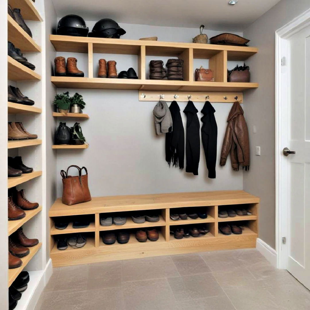 custom shelving for boot room - 25 Boot Room Ideas