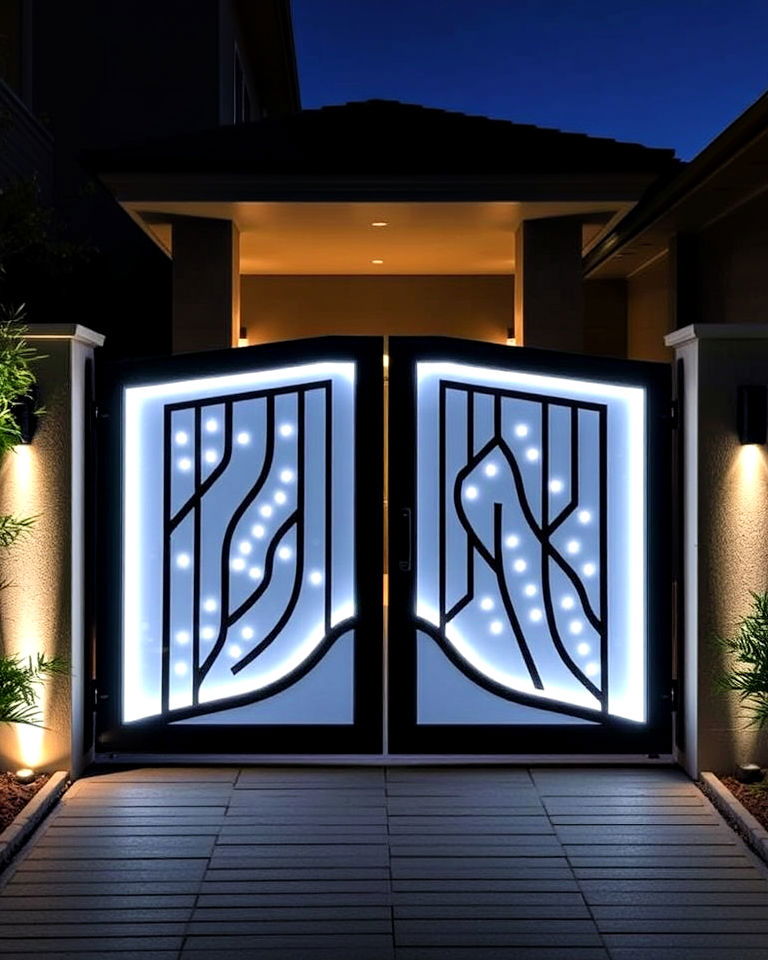 customizable led gate for entrance - 20 Front Door Gate Ideas