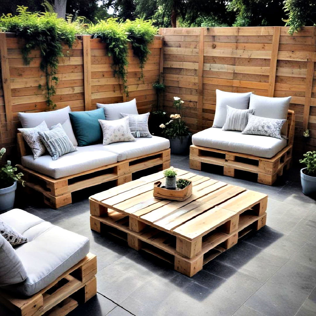 customizable pallet furniture - 40 Small Backyard Ideas