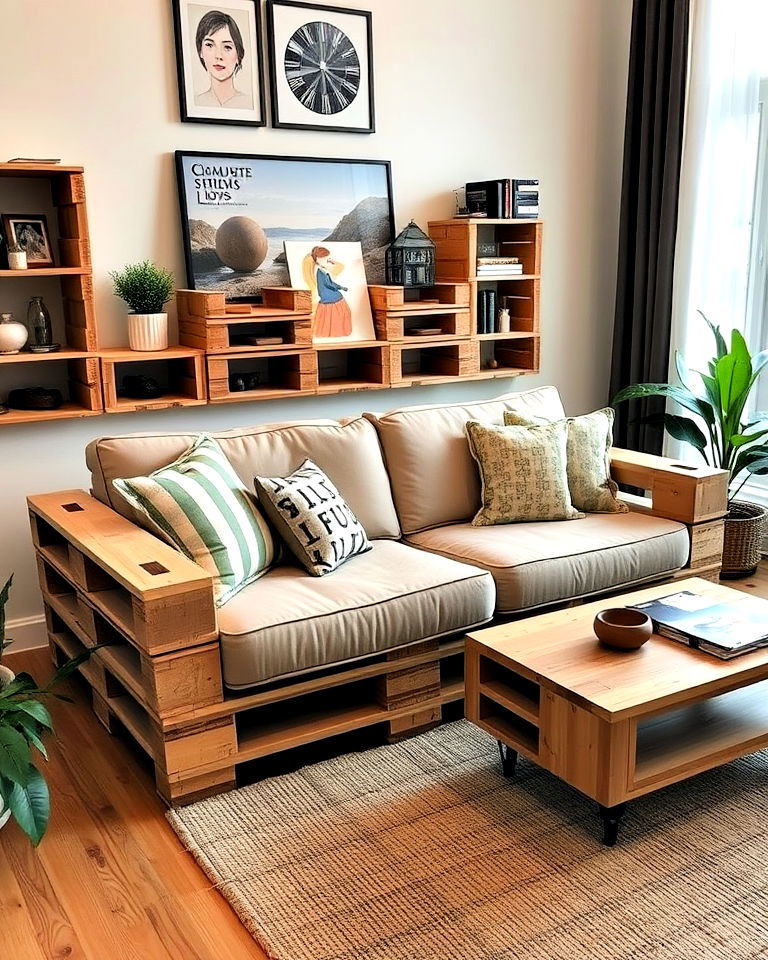 customizable pallet sofa - 40 Pallet Furniture Ideas
