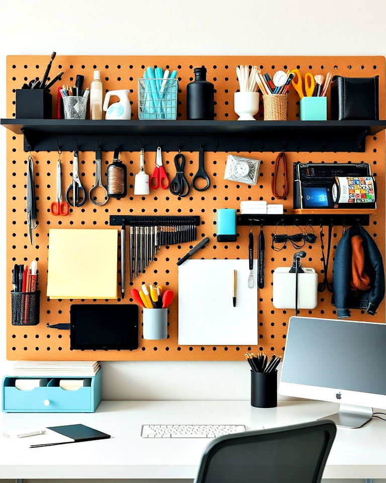 customizable pegboard organizers - 20 Office Storage Ideas
