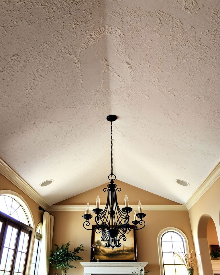 customized vaulted ceiling with textured plaster finish - 40 Vaulted Ceiling Ideas