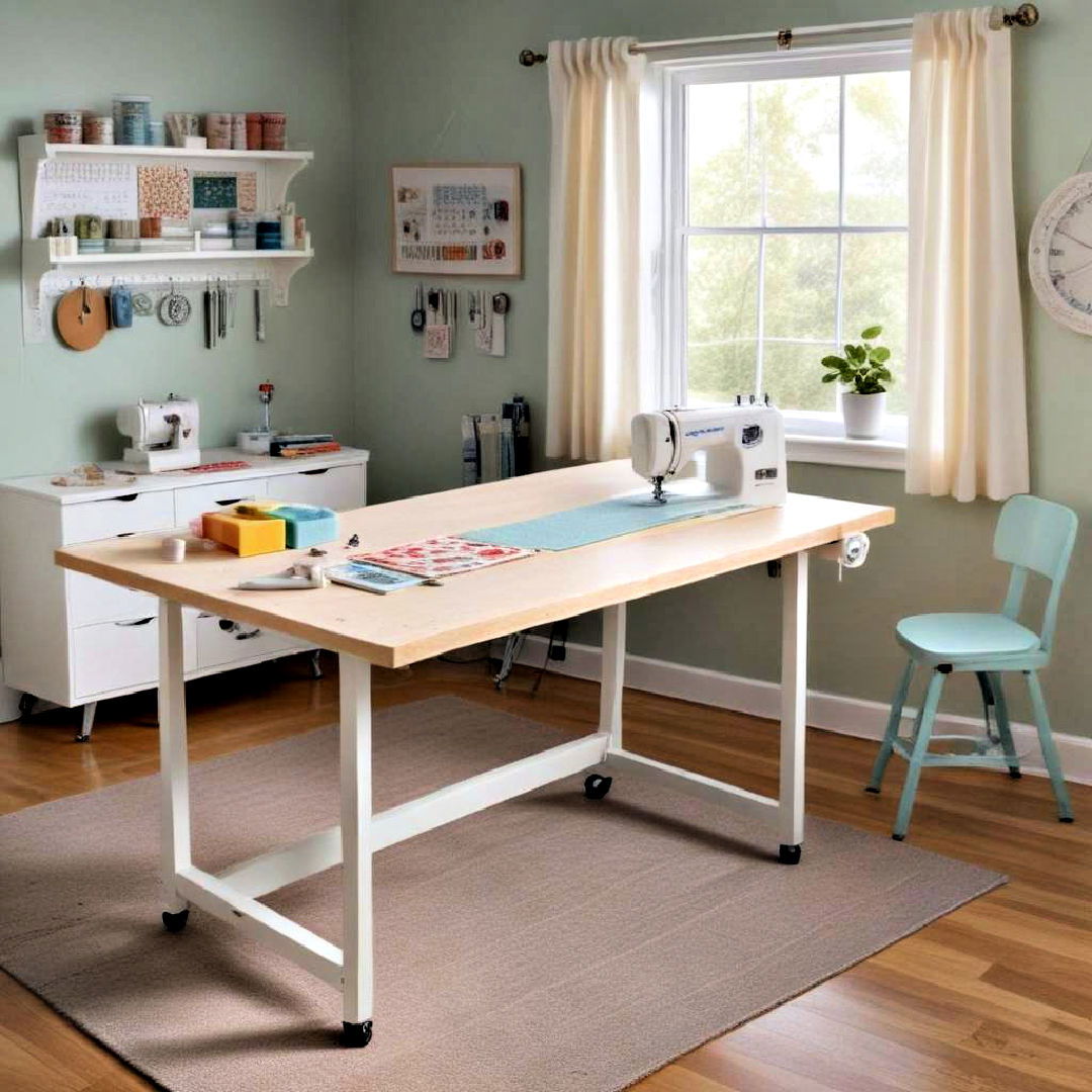 cutting station setup - 15 Sewing Room Ideas
