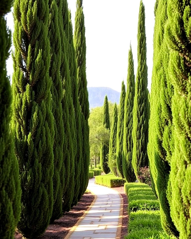 cypress trees for greek landscape - 30 Greek Garden Ideas