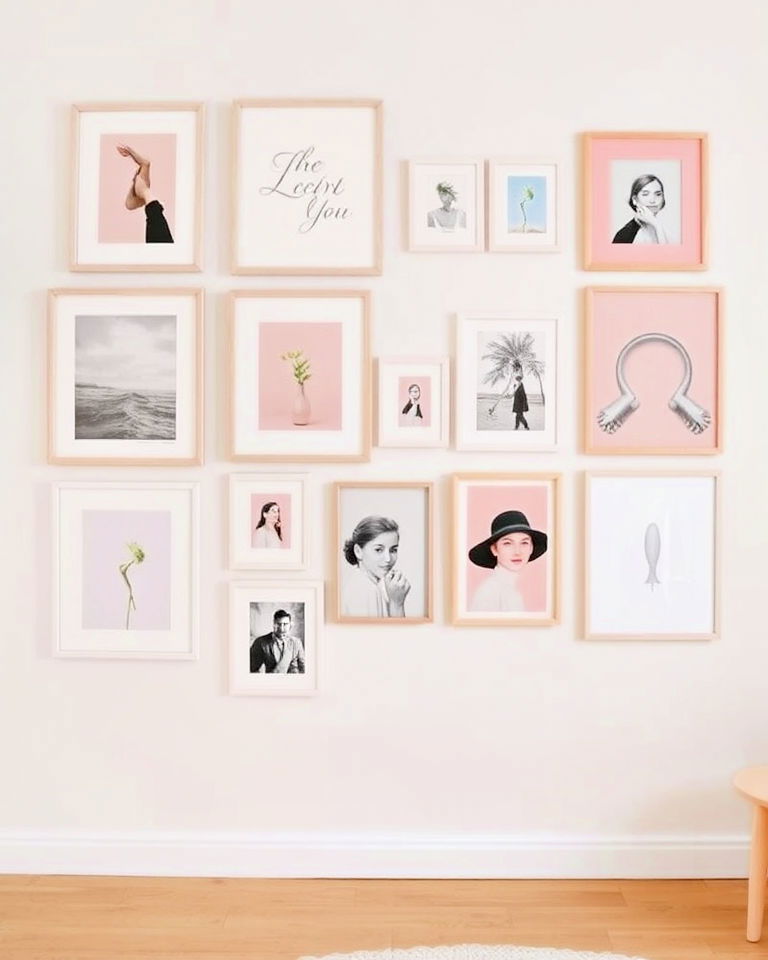 danish aesthetic pastel inspired gallery walls - 25 Danish Pastel Room Ideas