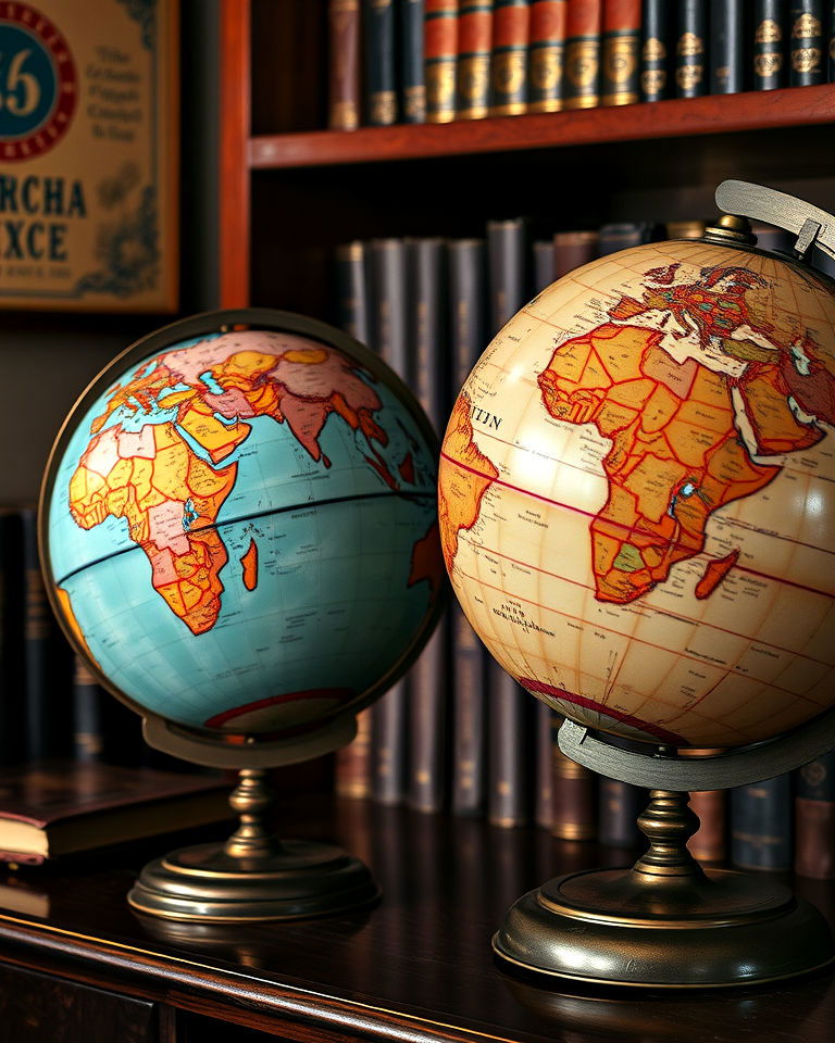 dark academia aesthetic vintage globes - 20 Dark Academia Home Office Ideas
