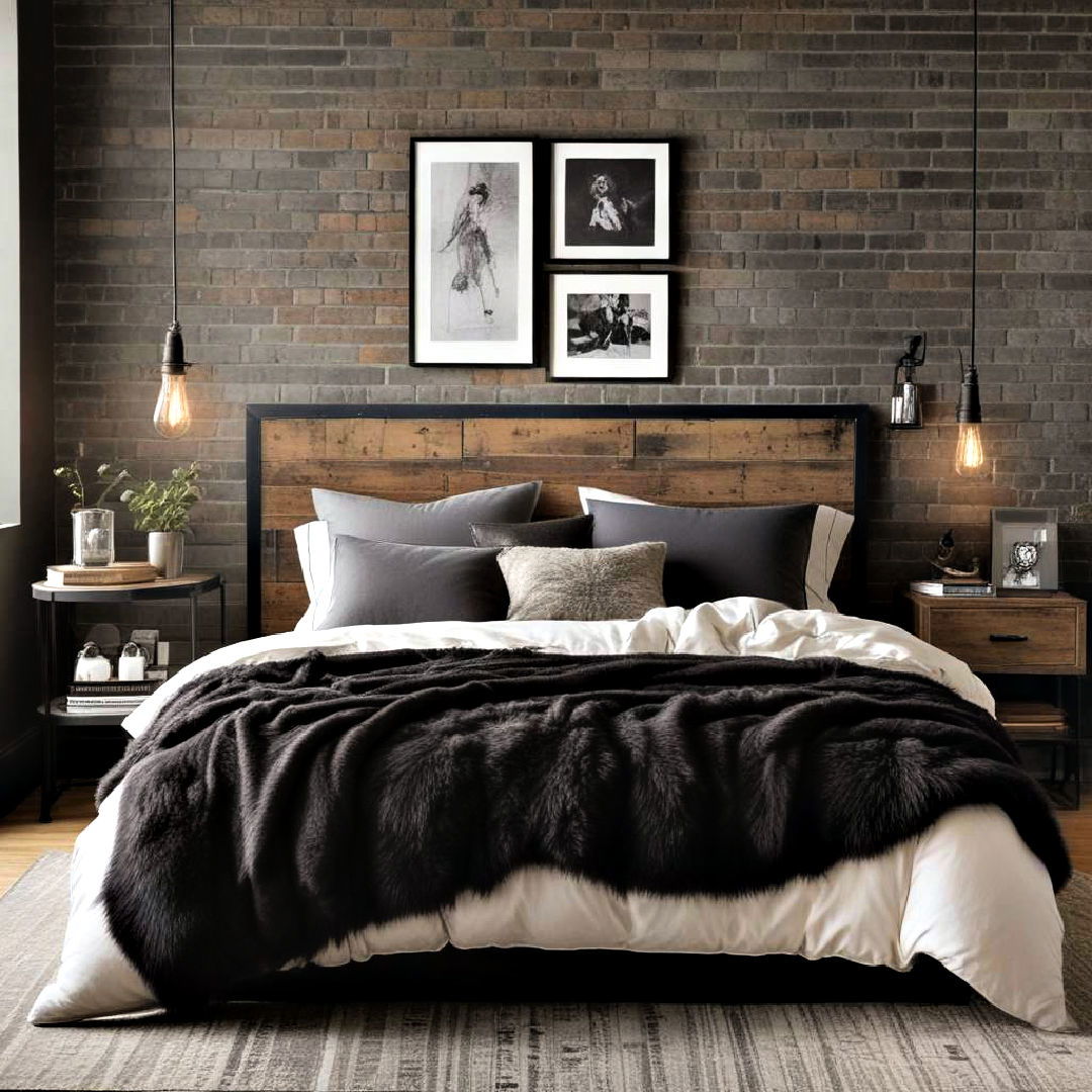 dark bedroom with industrial touches - 25 Dark Bedroom Ideas