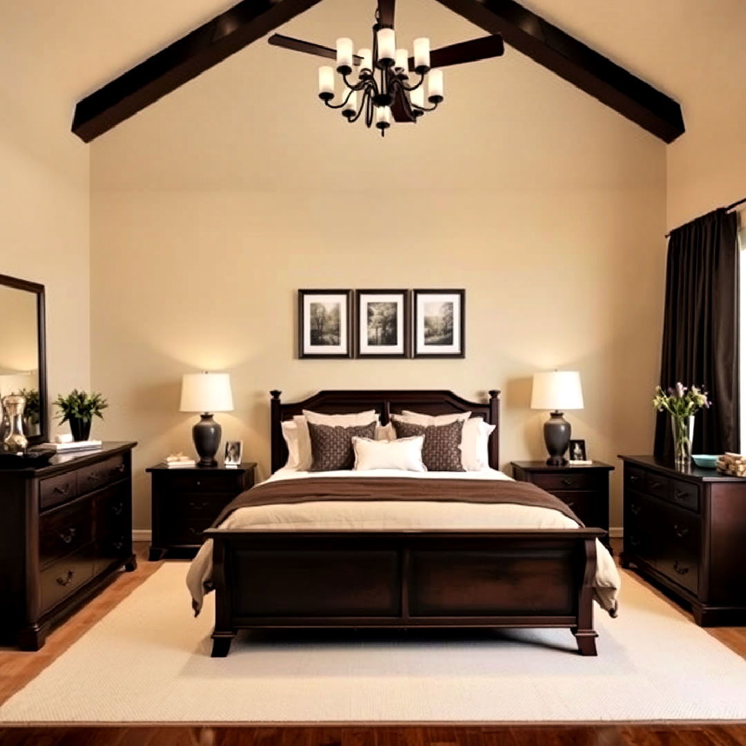 dark brown accents for beige bedroom - 30 Beige Bedroom Ideas