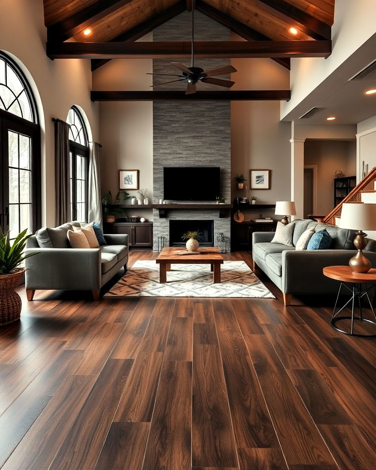 dark brown laminate floor for living room - 30 Dark Brown Floor Living Room Ideas